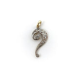 Edwardian 14K Gold & Diamond Question Mark Pendant / Charm Pendant, Charm Kirsten's Corner