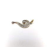 Edwardian 14K Gold & Diamond Question Mark Pendant / Charm Pendant, Charm Kirsten's Corner