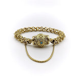 Georgian 14K and 18K Barrel Clasp Bracelet with Turquoise Cabochons bracelets Kirsten's Corner