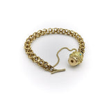 Georgian 14K and 18K Barrel Clasp Bracelet with Turquoise Cabochons bracelets Kirsten's Corner