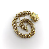 Georgian 14K and 18K Barrel Clasp Bracelet with Turquoise Cabochons bracelets Kirsten's Corner