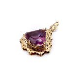 Mid-Century Modernist 14K Gold Amethyst Pendant Necklace Pendant Kirsten's Corner Jewelry