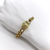 Georgian 14K and 18K Barrel Clasp Bracelet with Turquoise Cabochons bracelets Kirsten's Corner