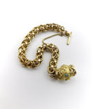 Georgian 14K and 18K Barrel Clasp Bracelet with Turquoise Cabochons bracelets Kirsten's Corner