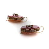 14K Victorian Carnelian Earrings with Diamond Leaf Detail Earrings Kirsten's Corner Jewelry