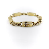 Blocky 14K Gold Alternating Bar and Link Vintage Bracelet bracelets Kirsten's Corner
