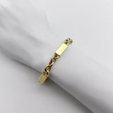 Blocky 14K Gold Alternating Bar and Link Vintage Bracelet bracelets Kirsten's Corner