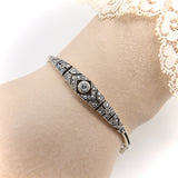 Articulated Victorian Silver Topped 14K Gold Diamond Bracelet Kirsten's Corner