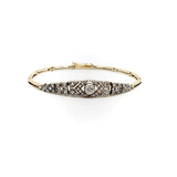 Articulated Victorian Silver Topped 14K Gold Diamond Bracelet
