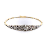 Articulated Victorian Silver Topped 14K Gold Diamond Bracelet Kirsten's Corner