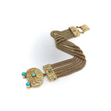 Victorian 18K & Turquoise Bracelet with Padlock Locket-Clasp Bracelet Kirsten's Corner Jewelry