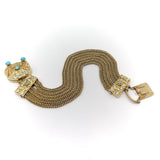 Victorian 18K & Turquoise Bracelet with Padlock Locket-Clasp Bracelet Kirsten's Corner Jewelry