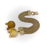 Victorian 18K & Turquoise Bracelet with Padlock Locket-Clasp Bracelet Kirsten's Corner Jewelry