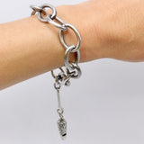 Victorian Sterling Silver Whistle on Bracelet Chain Kirsten's Corner