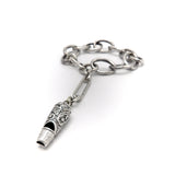 Victorian Sterling Silver Whistle on Bracelet Chain Kirsten's Corner