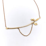 Victorian Jabot Pin Sword Necklace with Seed Pearls & Diamond Necklaces, Pendants Kirsten's Corner