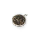 Bronze Byzantine Coin Pendant in 14K White Gold Mount Pendant Kirsten's Corner