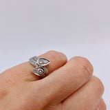 Pear Shaped Diamond By Pass Ring in 14K White Gold Ring Kirsten's Corner Jewelry