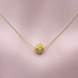 21K Gold Etruscan Revival Bead & 18K Gold Chain Necklace Necklace Kirsten's Corner Jewelry