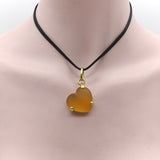 18K Gold Pomellato Frosted Heart Pendant Pendant Kirsten's Corner
