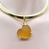 18K Gold Pomellato Frosted Heart Pendant Pendant Kirsten's Corner