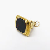 9K Gold and Bloodstone Watch Fob Pendant, Circa 1905 Fob Pendant Kirsten's Corner Jewelry
