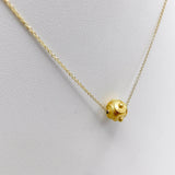 21K Gold Etruscan Revival Bead & 18K Gold Chain Necklace Necklace Kirsten's Corner Jewelry