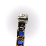 18K White Gold Diamond and Sapphire Art Deco Line Bracelet Kirsten's Corner