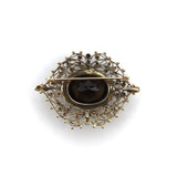 Etruscan Revival 14K Smokey Topaz & Pearl Brooch-Pendant Pendant Kirsten's Corner Jewelry