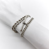Sterling Silver Edwardian Graduated Curb Link Albert Chain Chain Kirsten's Corner