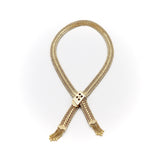 14K Woven Gold Necklace with Buckle Clasp and Tassels Necklace Kirsten's Corner