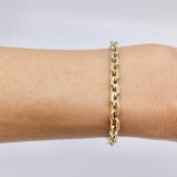 Vintage Chunky 14K Gold Squared Oval Link Bracelet Kirsten's Corner