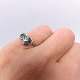 Victorian Revival Sterling Silver Snake Ring W/ Diamond & Turquoise Ring Kirsten's Corner Jewelry