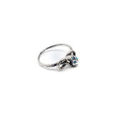 Victorian Revival Sterling Silver Snake Ring W/ Diamond & Turquoise Ring Kirsten's Corner Jewelry