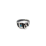 Victorian Revival Sterling Silver Snake Ring w/ Diamond & Turquoise Ring Kirsten's Corner Jewelry