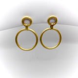 Vintage 14K Gold Florentine Finish Double Hoop Earrings Earrings Kirsten's Corner