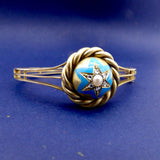 Victorian 14K Gold Enamel, Pearl and Diamond Star Bracelet Bracelet Kirsten's Corner Jewelry
