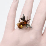 14K Gold and Silver Insect Ring with Topaz Ring Kirsten's Corner