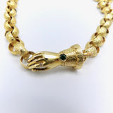 Georgian 18K Gold Muff Chain with Embellished Hand Clasp Chain Kirsten's Corner