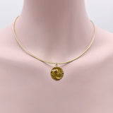 Art Nouveau 18K Gold Young Flower Girl Medallion Charm Kirsten's Corner