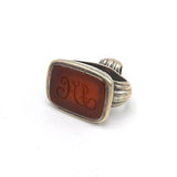 Victorian 12K Gold and Carnelian with Engraved Initials Watch Fob Pendant Fob Pendant Kirsten's Corner Jewelry
