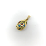 18K Gold Plique-à-Jour Italian Egg Pendant Pendant, Charm Kirsten's Corner