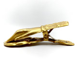 Victorian Hand Shaped Gilt Paperclip with Flowers on Sleeve Objects of Virtue Kirsten's Corner