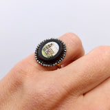 14K Gold Micro Mosaic Ring of Coliseum with Halo Ring Kirsten's Corner
