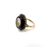 14K Gold Micro Mosaic Ring of Coliseum with Halo Ring Kirsten's Corner