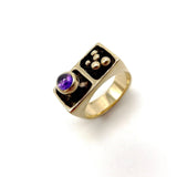 14K Modern Architectural Ring with Amethyst Ring Kirsten's Corner Jewelry