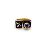 14K Modern Architectural Ring with Amethyst Ring Kirsten's Corner Jewelry