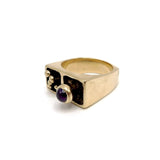 14K Modern Architectural Ring with Amethyst Ring Kirsten's Corner Jewelry