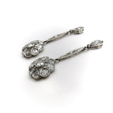 Platinum Old European and Rose Cut Diamond Dangle Earrings Earrings Kirsten's Corner