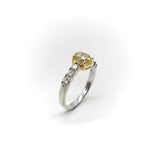 18K Gold Oval Yellow Diamond and Diamond Ring Ring Kirsten's Corner